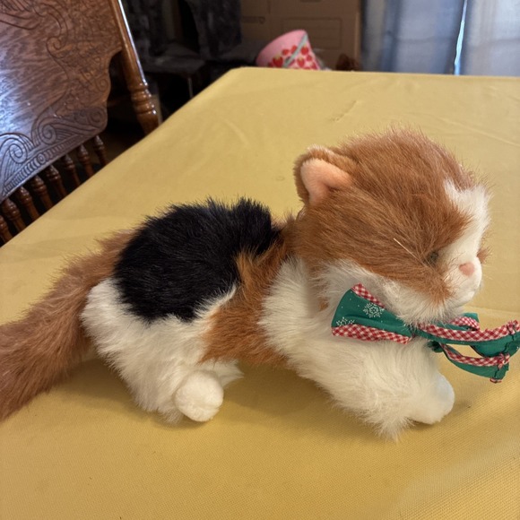 Commonwealth Other - Plush Calico Cat 17" From Gingham Dog And Calico Cat 1990 Target Christmas Bow